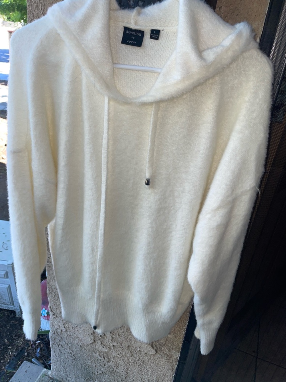 Devotion Cyrus Cream Hooded Knit Sweater